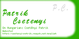 patrik csetenyi business card
