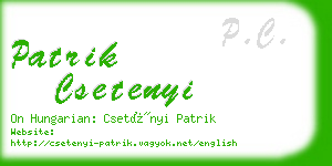 patrik csetenyi business card